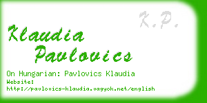 klaudia pavlovics business card